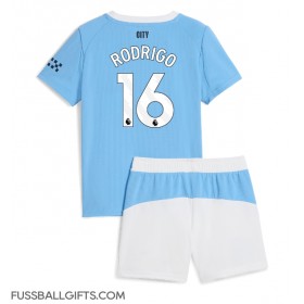 Manchester City Rodri Hernandez #16 Fußballbekleidung Heimtrikot Kinder 2025-26 Kurzarm (+ kurze hosen)